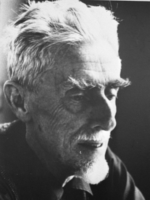 Photograph of Maurits (M.C.) Escher, around 23 Nov. 1971. Photograph probably made by Hans Peters (ANEFO). Photo Credit