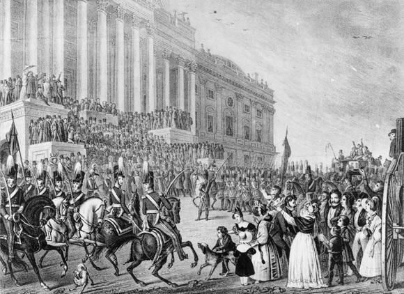 Lithograph of the Presidential inauguration of Wm. H. Harrison in Washington City, D.C., on the 4th of March, 1841.