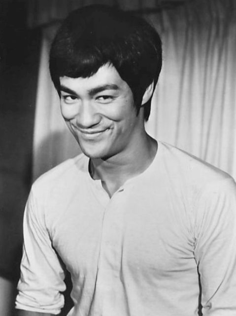 Photo of Bruce Lee from the film Fists of Fury.