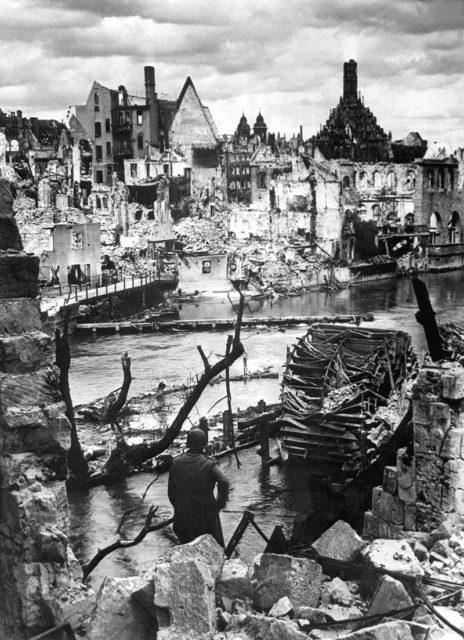 The bombed-out city of Nuremberg, 1945
