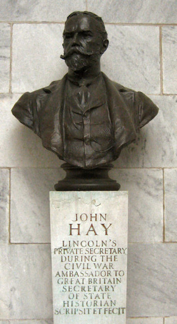 Bust of John Hay inside the National McKinley Birthplace Memorial in Niles, Ohio, by J. Massey Rhind.