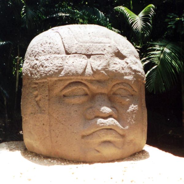 Olmec colossal head from La Venta. Now in Villahermosa, this head is 2½ m high (9 ft) and is officially known as Monument   Photo Credit