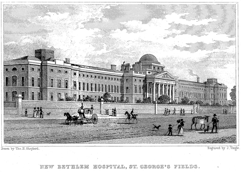 Bethlem Hospital at St George’s Fields, 1828