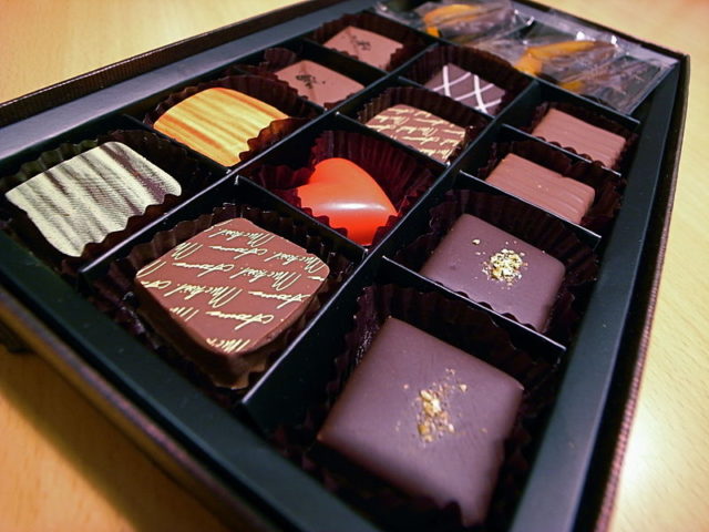 A box of expensive “honmei” chocolates. Photo Credit