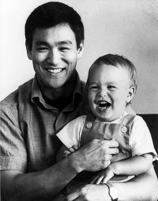 Brandon and his father Bruce Lee c. 1966