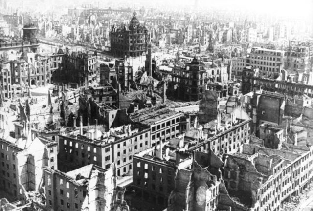 Dresden, 1945; Over ninety percent of the city’s center was destroyed. Photo Credit