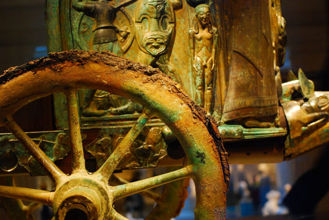Close up on the wheel of the chariot. Photo Credit