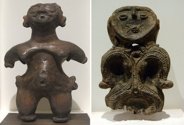 Dogū are made of clay and are quite small, typically 10 to 30 cm high Photo Credit1 Photo Credit2