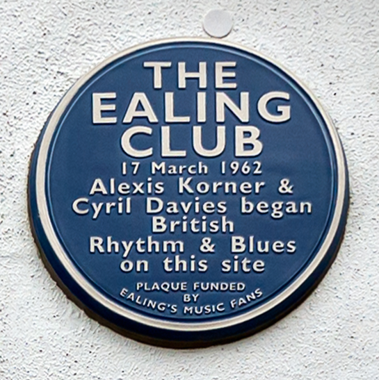 Blue Plaque, unveiled 17th March 2012, commemorating The Ealing Club as the central venue of British R&B  Photo Credit