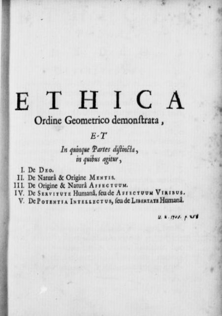 Ethics- the opening page of Spinoza’s magnum opus