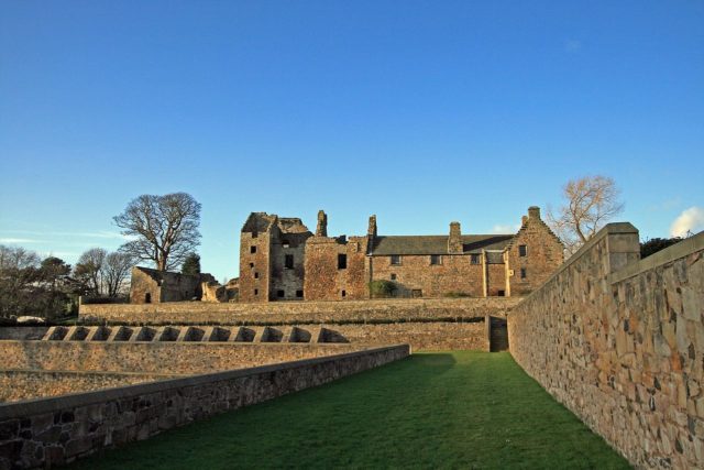View from the doocot to the castle. Photo Credit