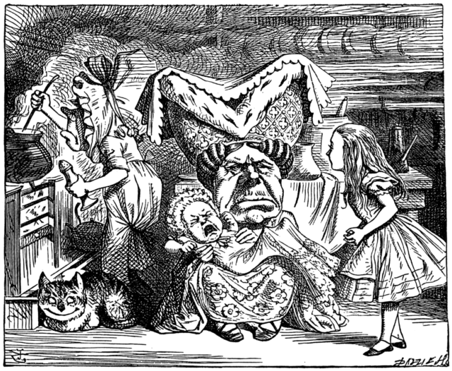 The portrait is thought to be a source for John Tenniel’s 1869 illustrations of the Duchess in Alice’s Adventures in Wonderland