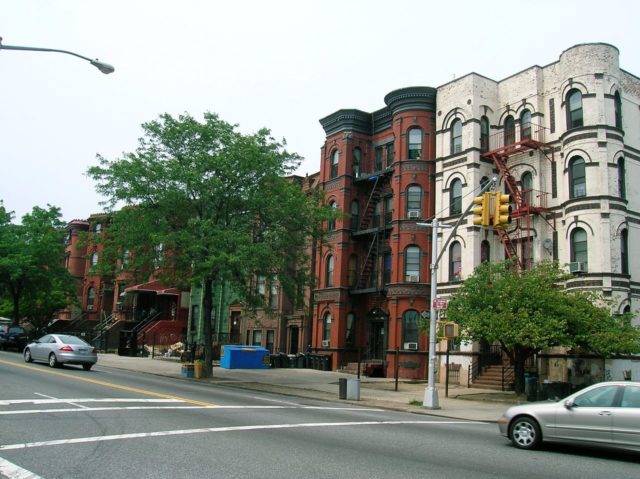 Apartment buildings on Bushwick Avenue, near Suydam Street