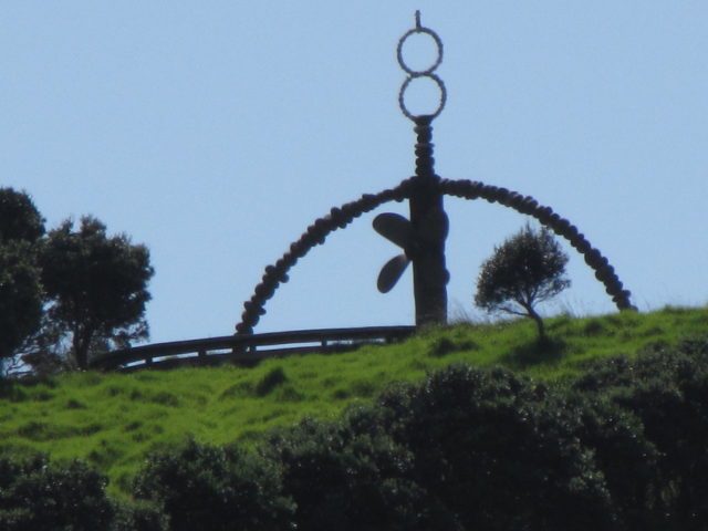 Memorial to Rainbow Warrior, at Matauri Bay in Northland, New Zealand