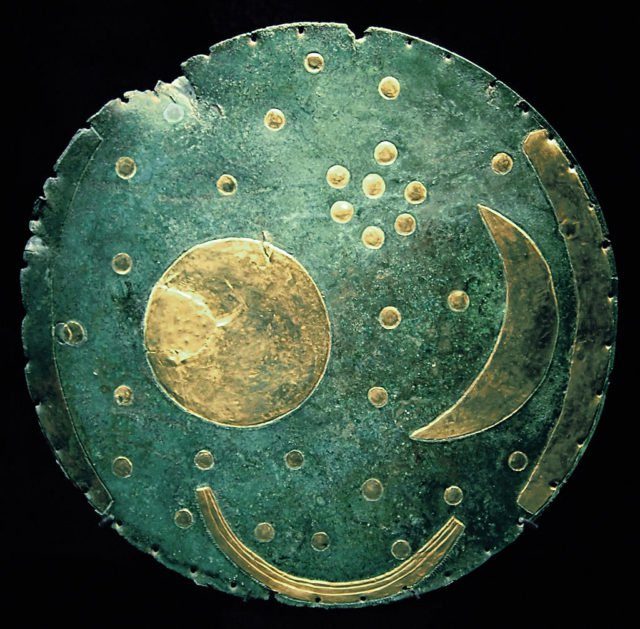 Nebra Sky Disk- 3,600 year-old complex astronomical clock is one of the most important archaeological finds of the 20th Century Photo Credit