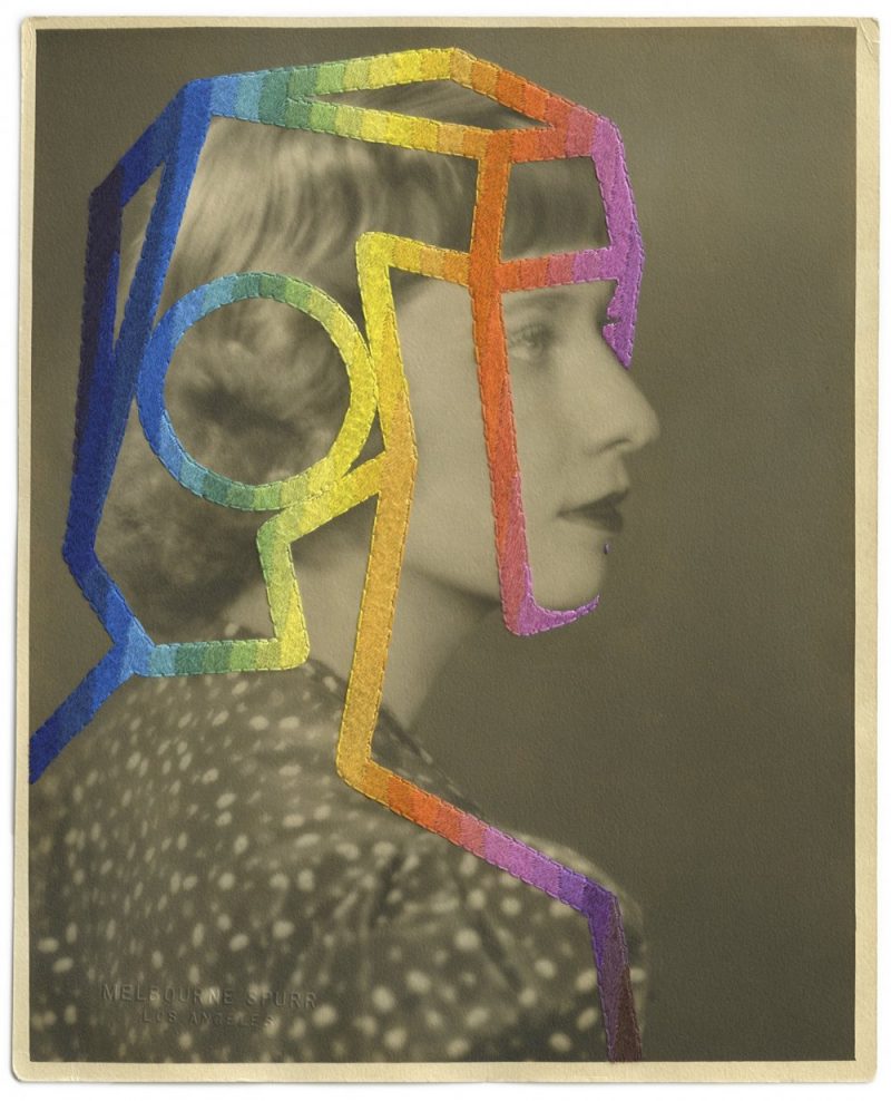 ‘The Telepath’, 2014. Hand embroidery on found photograph. Photo Credit