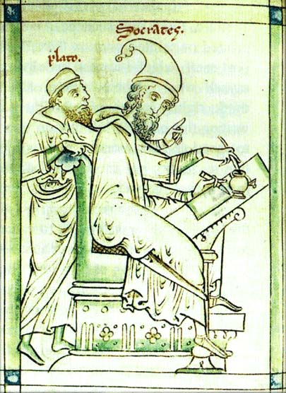 Plato and Socrates in a medieval depiction