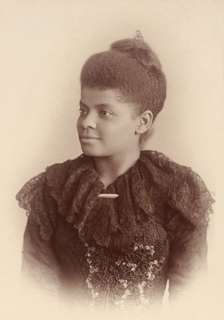 Ida B. Wells-Barnett (c. 1893), African-American journalist, newspaper editor, suffragist, sociologist, and an early leader of the Civil Rights Movement. She predated the muckrakers with a series of articles concerning Jim Crow laws in 1884. She co-owned the newspaper The Free Speech in Memphis, long before McClure’s Magazine, in which she began an anti-lynching campaign