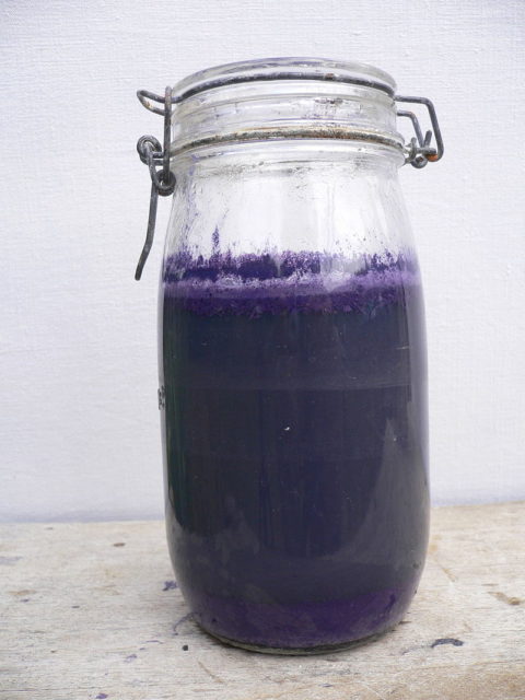 Purple dye-bath with fresh Hexaplex trunculus