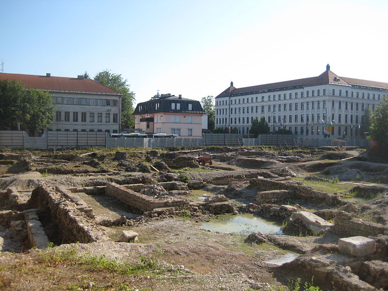 Excavations at the building site of the planned new National and University Library of Slovenia. One of the discoveries was an ancient Roman public bath house