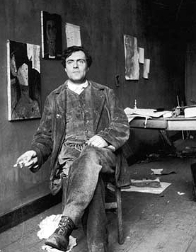 Amedeo Modigliani in his Paris studio
