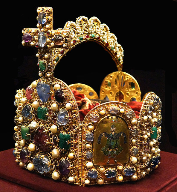 Imperial Crown of the Holy Roman Empire kept in the Imperial Treasury at the Hofburg Palace in Vienna  Photo Credit