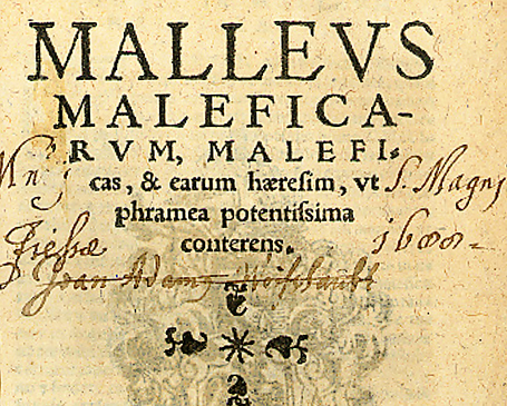 Title page of the seventh Cologne edition of the Malleus Maleficarum, 1520.