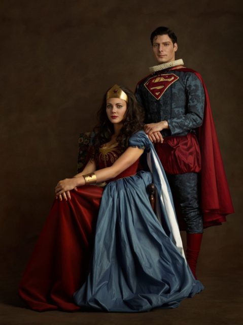 Superman with Wonder woman. Photo Credit: Sacha Goldberger