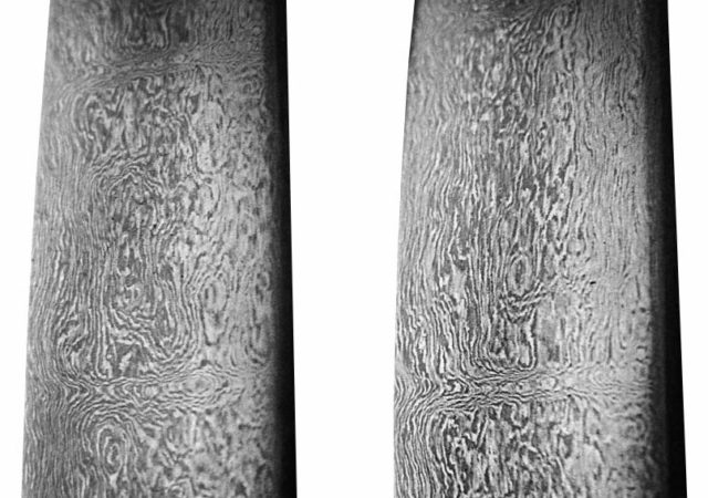 The patterns of an 18th-century Persian-forged Damascus steel sword