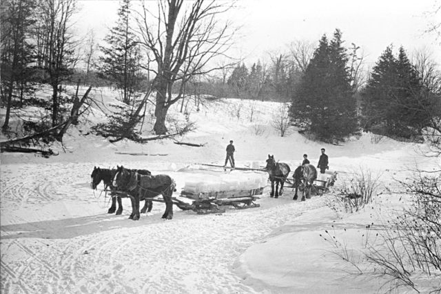 Icecutters in Toronto, Ontario, Canada, 1890s.