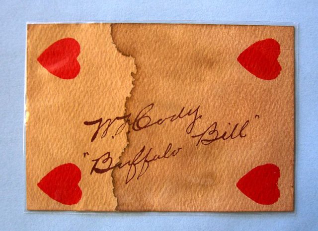 Playing card signed by Buffalo Bill