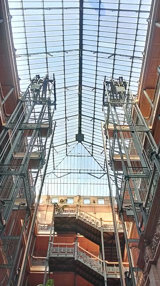 Detail of Bradbury building glass ceiling. Photo Credit