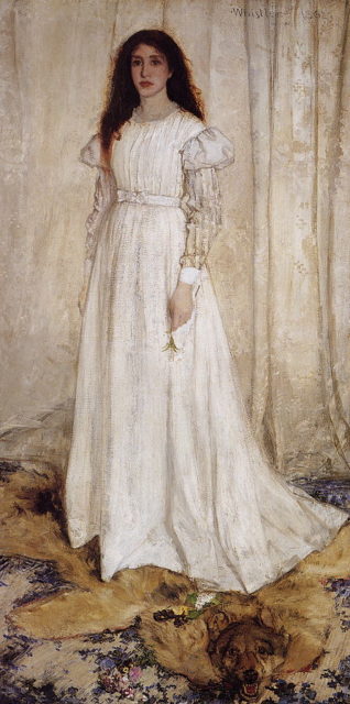 Whistler’s Symphony in White no 1 (The White Girl) 1862 where Joanna appears as the subject of the painting