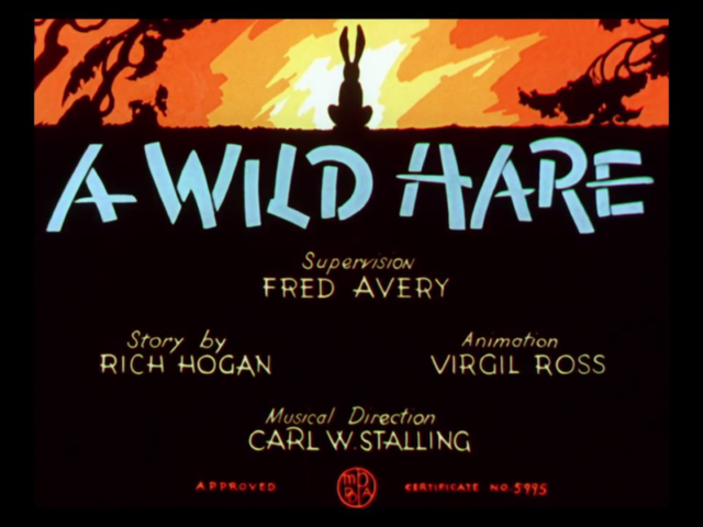 Title card from the short film A Wild Hare (1940)