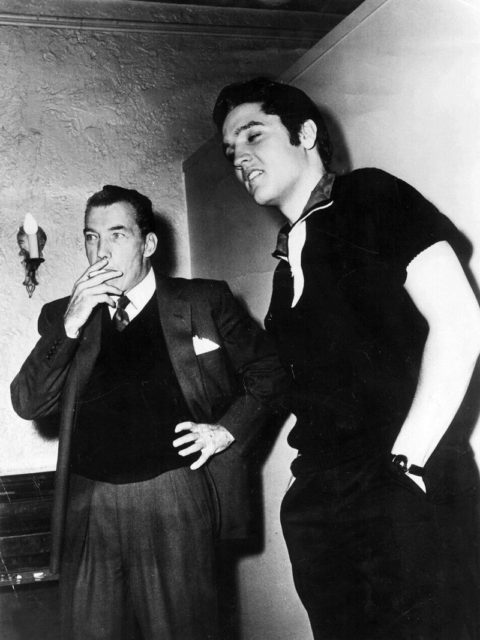 Ed Sullivan and Presley during rehearsals for his second appearance on the Ed Sullivan Show, October 26th, 1956