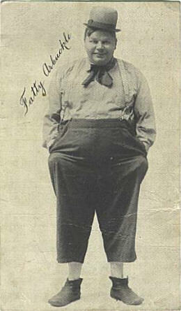 An autographed picture of Rosco Arbuckle.