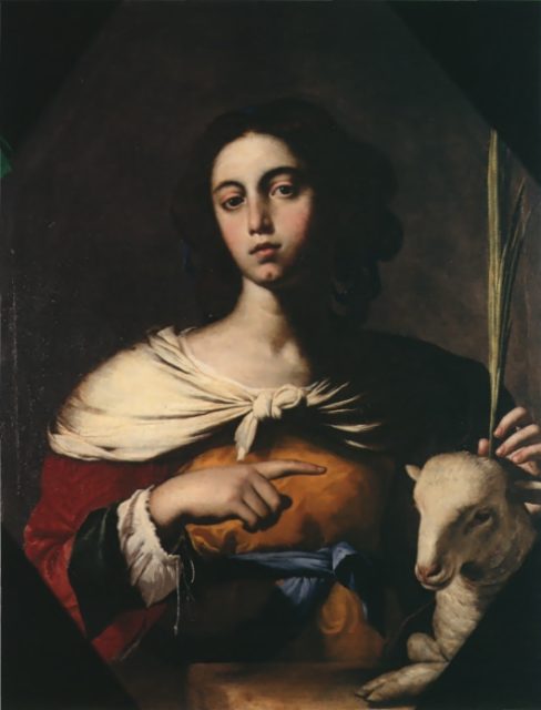 Santa Inés by Francesco Guarino (1650)