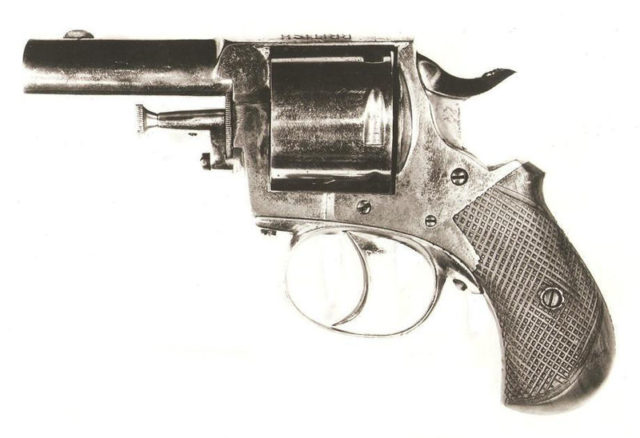Smithsonian file photograph of the British Bulldog revolver used by Charles Guiteau to assassinate President James A. Garfield in 1881