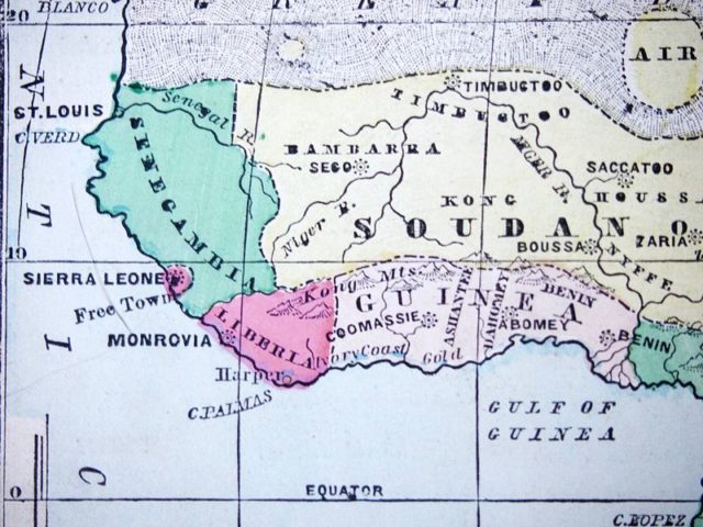 1872 detail of Monteith’s African map