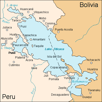 Map of Lake Titicaca. Photo credit
