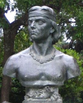 Bust of Lautaro in the Plaza of the town of Cañete, Chile  Photo Credit