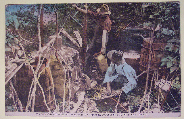 Vintage Postcard, The Moonshiners in the the Mountains of North Carolina. Photo Credit