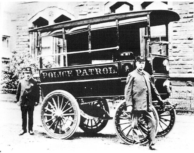 Police Car, Akron, Ohio, 1899.