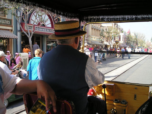 Main Street at Disneyland as seen from a Horseless Carriage. Photo Credit