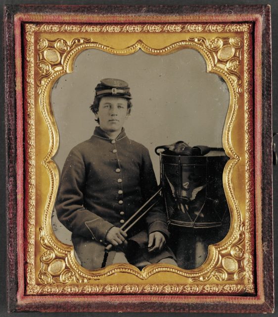 Unidentified young drummer boy in Union uniform. Photo Credit