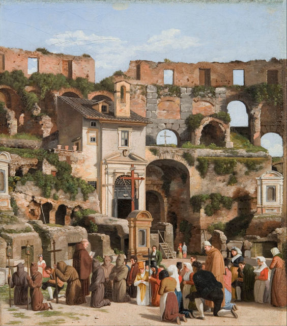 View of the interior of the Colosseum, by C. W. Eckersberg (1815)