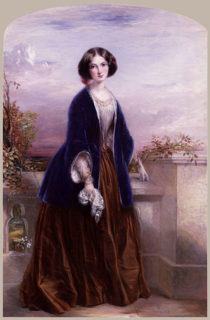 Euphemia Chalmers Gray, painted by Thomas Richmond. She thought the portrait made her look like “a graceful Doll”.