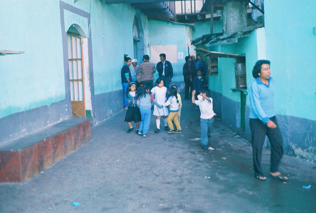 Scene inside San Pedro Prison in La Paz, Bolivia, 2001