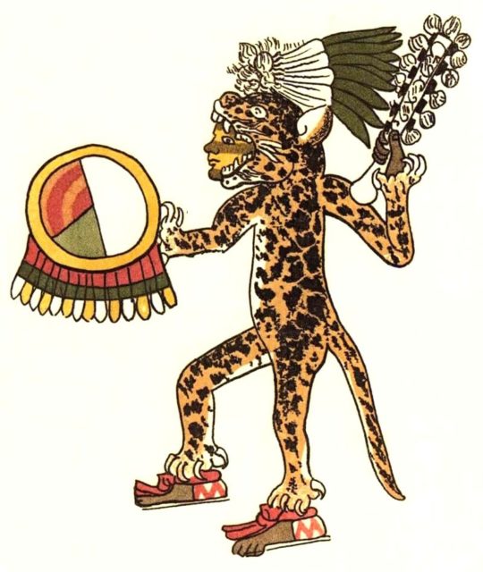An Aztec depiction of a “jaguar warrior.”