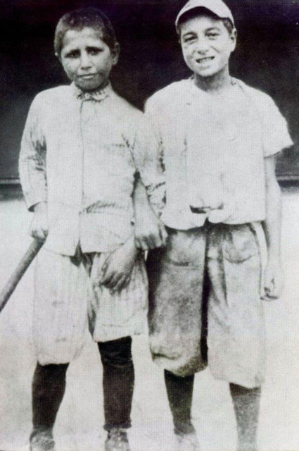Babe Ruth, age seven (at right)